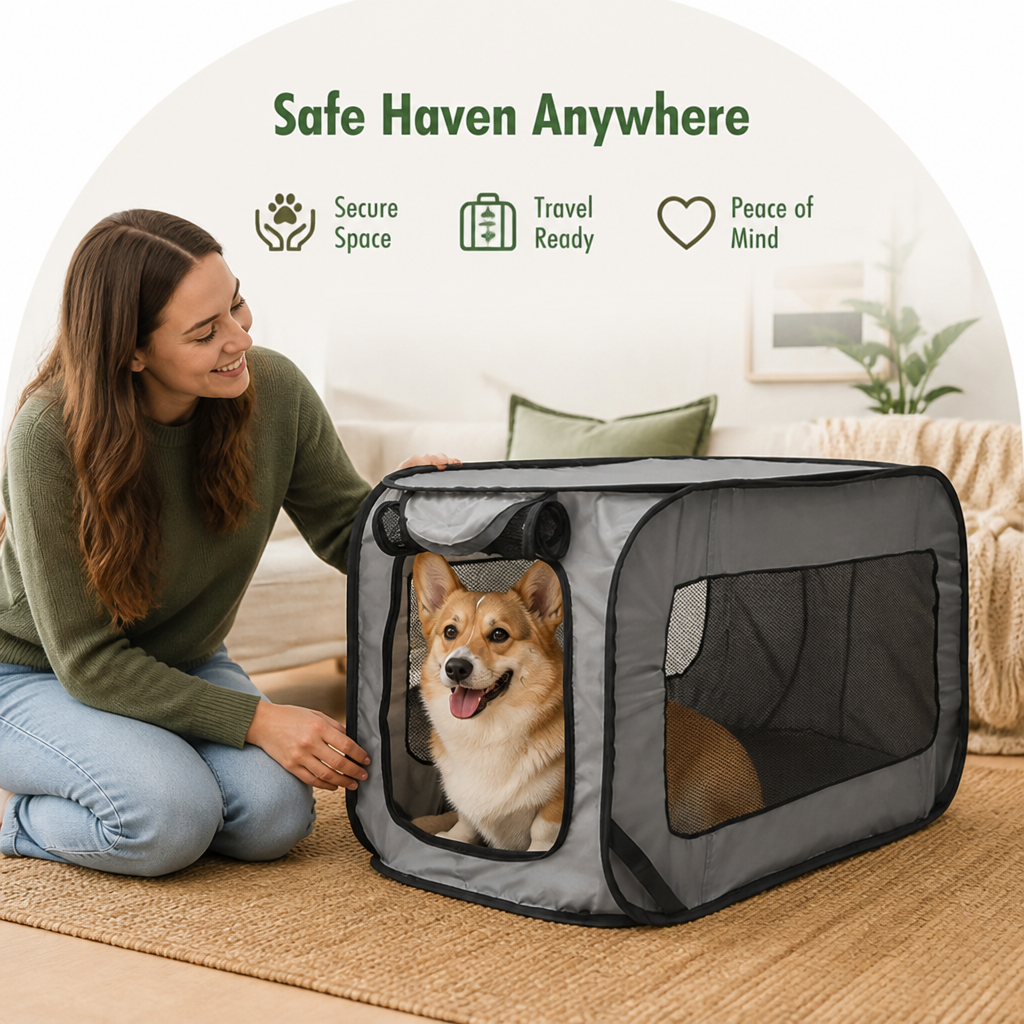 DogBedHouse Pop-Up Foldable Travel Crate