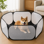 DogBedHouse Pop-Up Transparent Pet Playpen