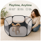 DogBedHouse Pop-Up Transparent Pet Playpen