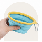 DogBedHouse Portable Collapsible Silicone Pet Bowl (Leash Clip)
