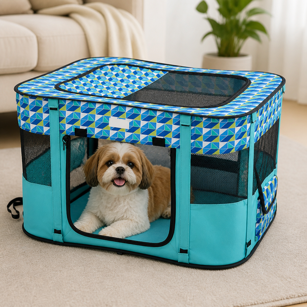 DogBedHouse Portable Foldable Breathable Mesh Pet Playpen