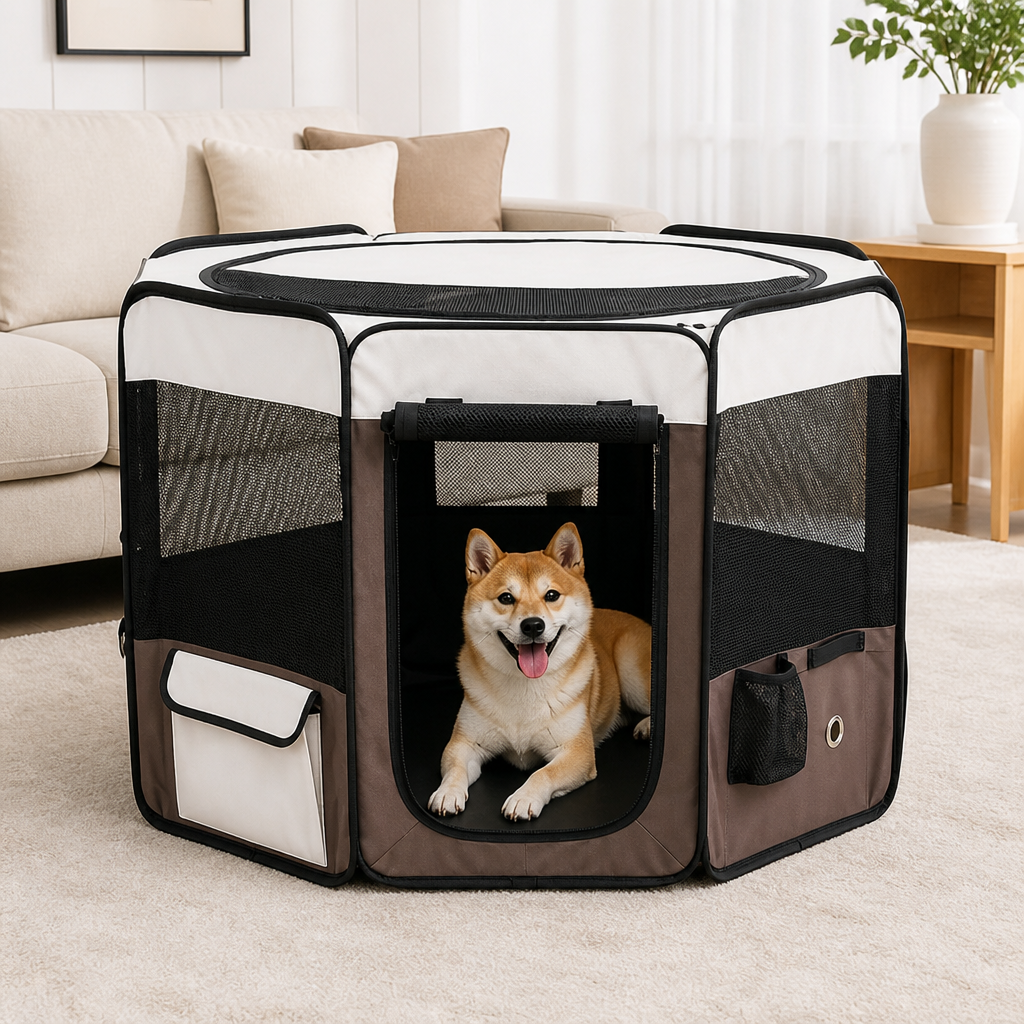 DogBedHouse Portable Foldable Breathable Mesh Pet Playpen