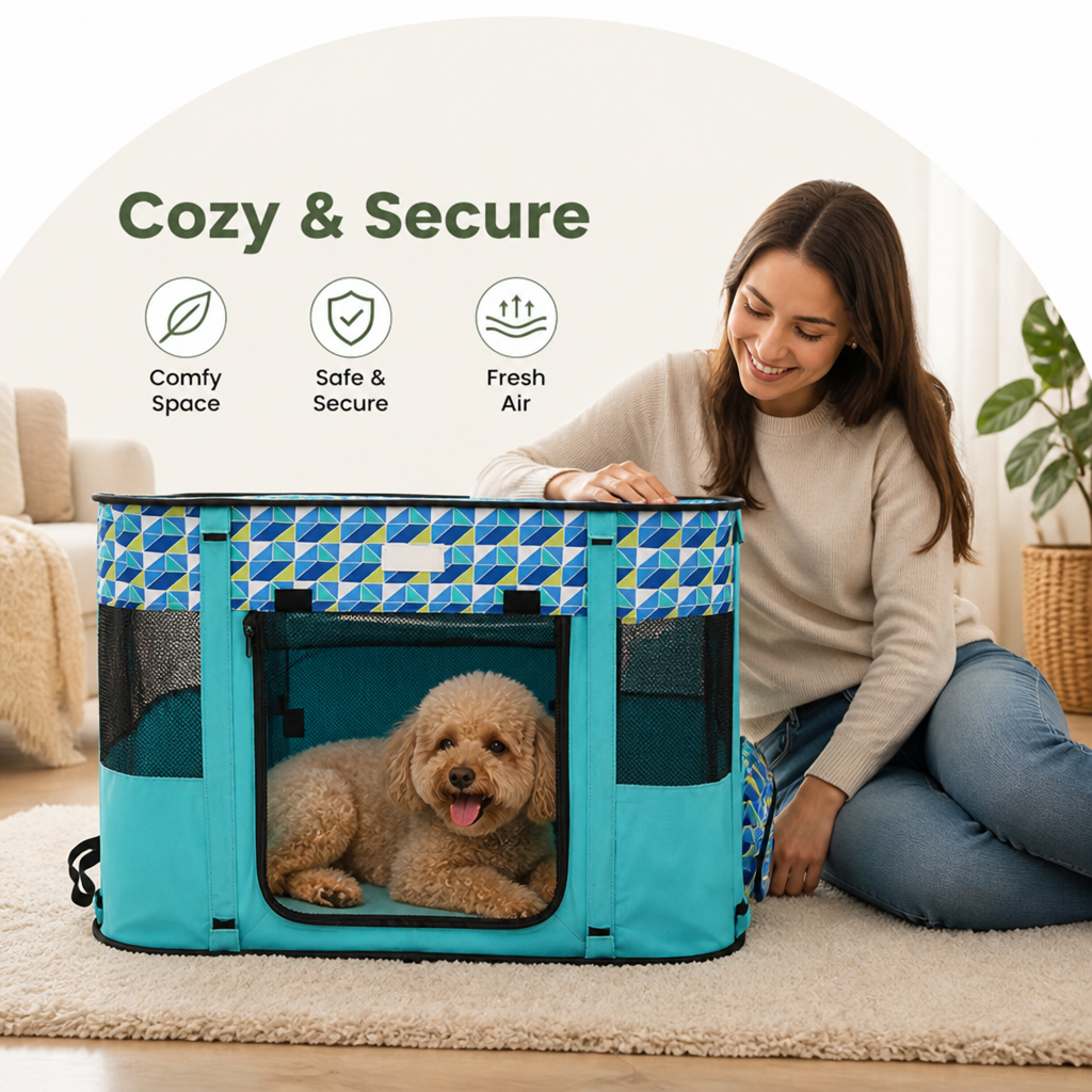 DogBedHouse Portable Foldable Breathable Mesh Pet Playpen