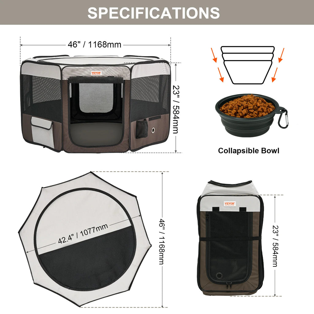 DogBedHouse Portable Foldable Breathable Mesh Pet Playpen