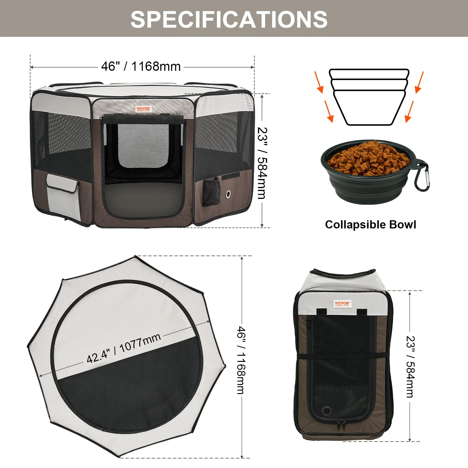 DogBedHouse Portable Foldable Breathable Mesh Pet Playpen