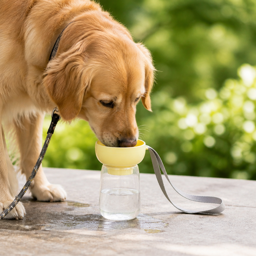 DogBedHouse Portable Food-Grade Pet Water Bottle (Lanyard)