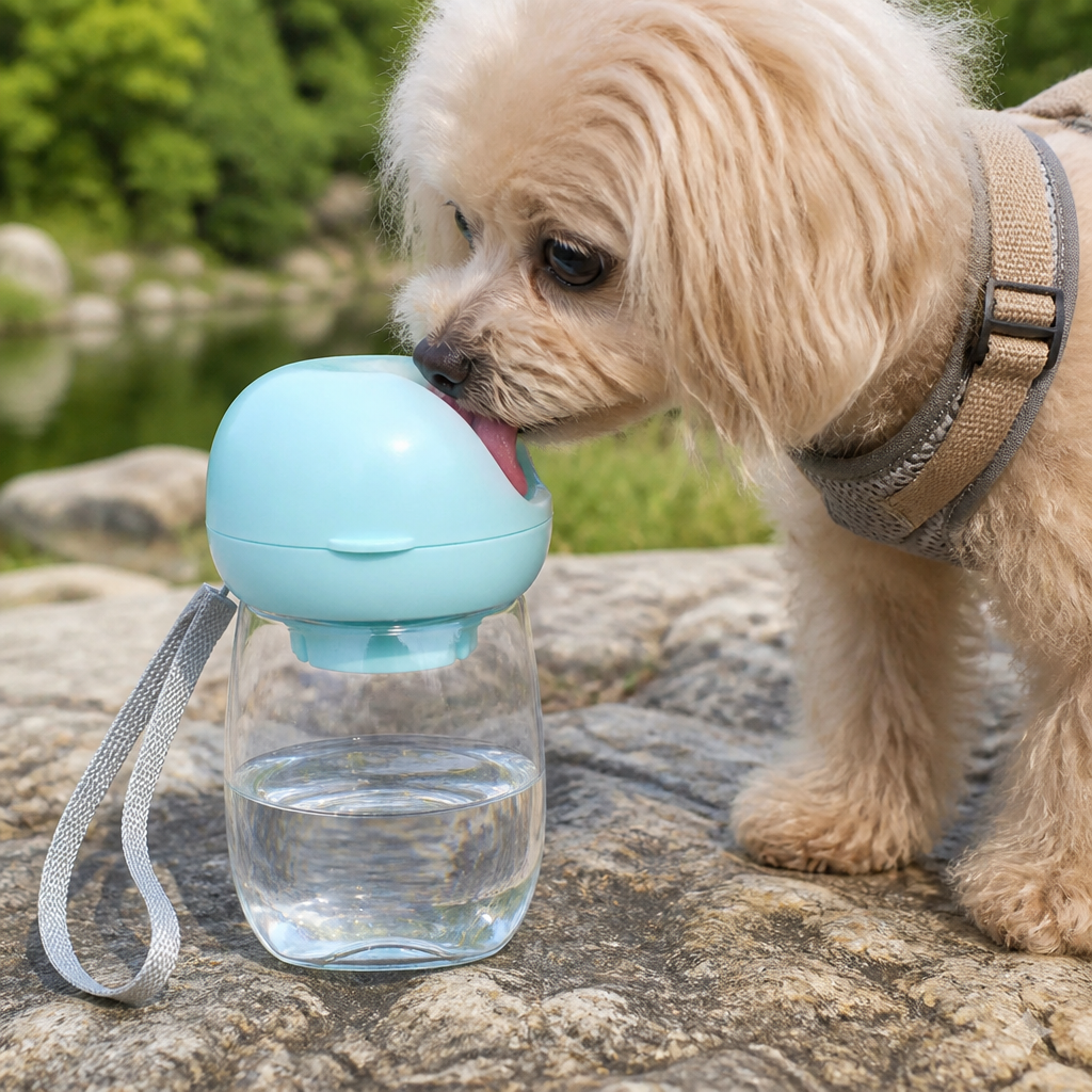 DogBedHouse Portable Food-Grade Pet Water Bottle (Lanyard)