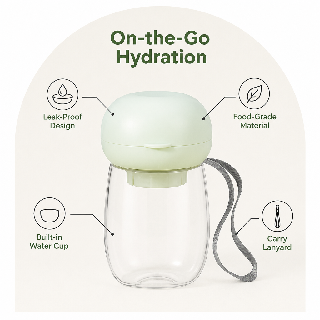 DogBedHouse Portable Food-Grade Pet Water Bottle (Lanyard)