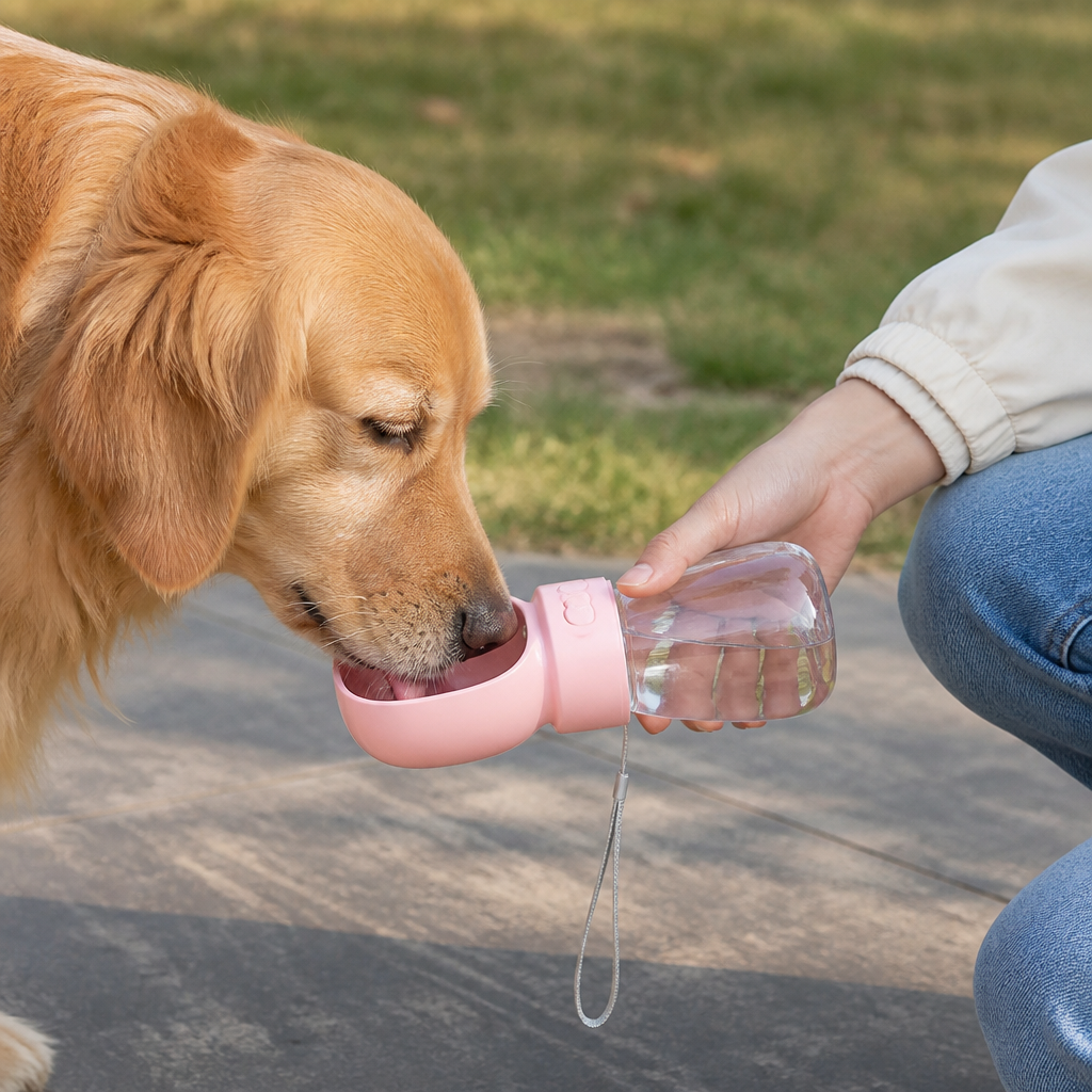 DogBedHouse Portable Food-Grade Pet Water Bottle (Lanyard)