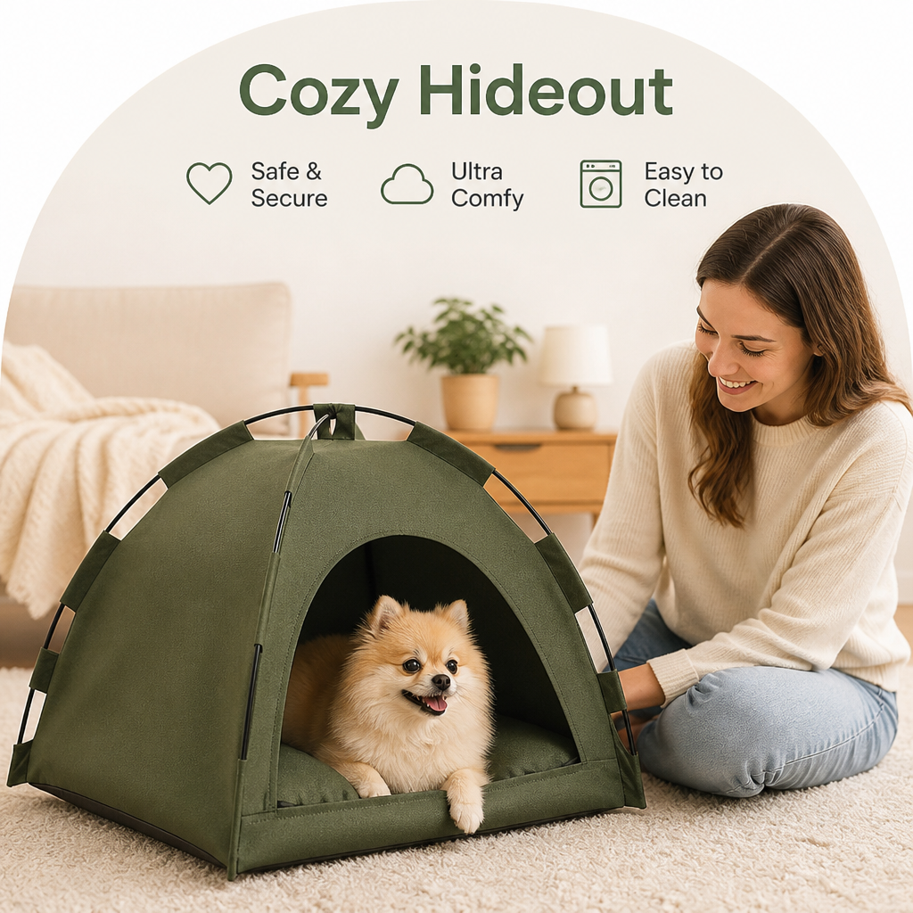 DogBedHouse Portable & Machine-Washable Teepee Bed