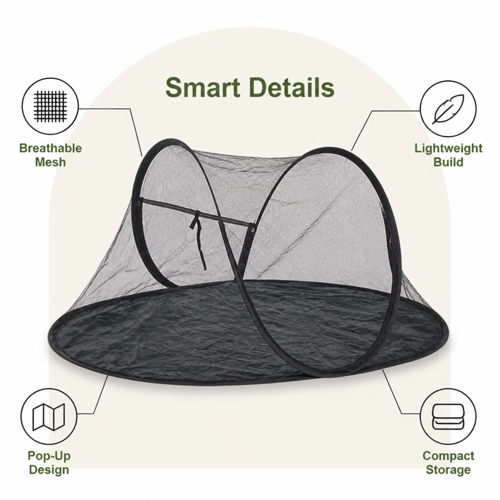 DogBedHouse Portable Pop-Up Breathable Mesh Pet Tent (With Storage Bag)