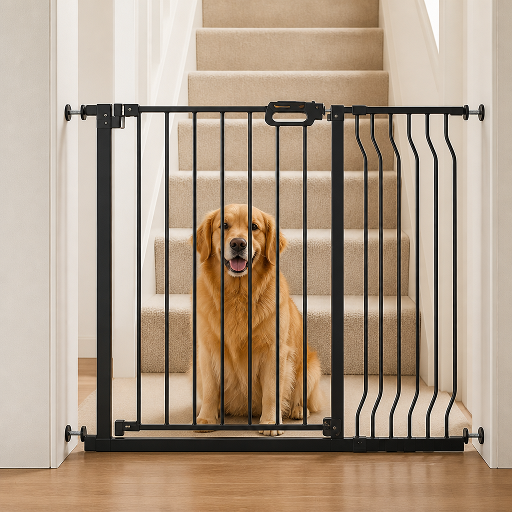DogBedHouse Pressure-Mount Auto-Close Steel Baby & Pet Gate