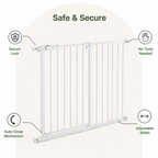 DogBedHouse Pressure-Mount Auto-Close Steel Baby & Pet Gate