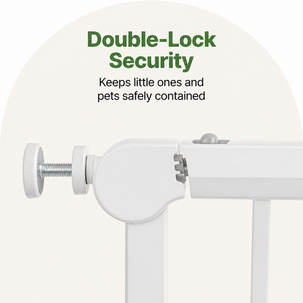 DogBedHouse Pressure-Mount Auto-Close Steel Baby & Pet Gate