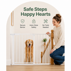 DogBedHouse Pressure-Mount Auto-Close Steel Baby & Pet Gate