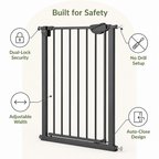 DogBedHouse Pressure-Mounted Auto-Close & Double Lock Pet Gate