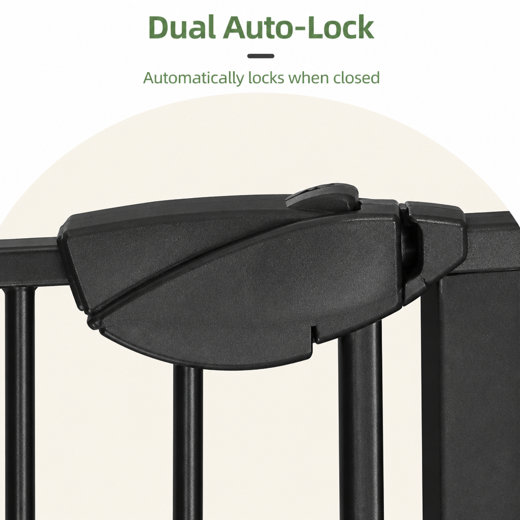 DogBedHouse Pressure-Mounted Auto-Close & Double Lock Pet Gate
