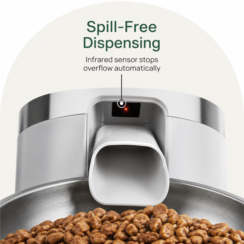 DogBedHouse Programmable Portion Control Automatic Pet Feeder (Removable Stainless Steel Bowl)