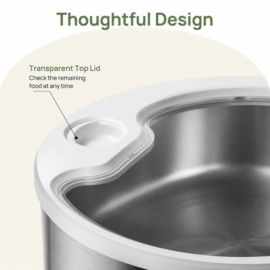 DogBedHouse Programmable Portion Control Automatic Pet Feeder (Removable Stainless Steel Bowl)