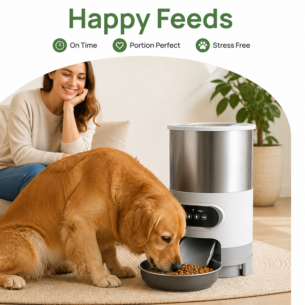 DogBedHouse Programmable Portion Control Automatic Pet Feeder (Removable Stainless Steel Bowl)