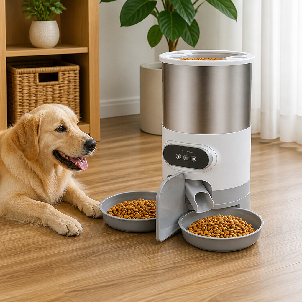 DogBedHouse Programmable Portion Control & Infrared Anti-Overflow Pet Feeder