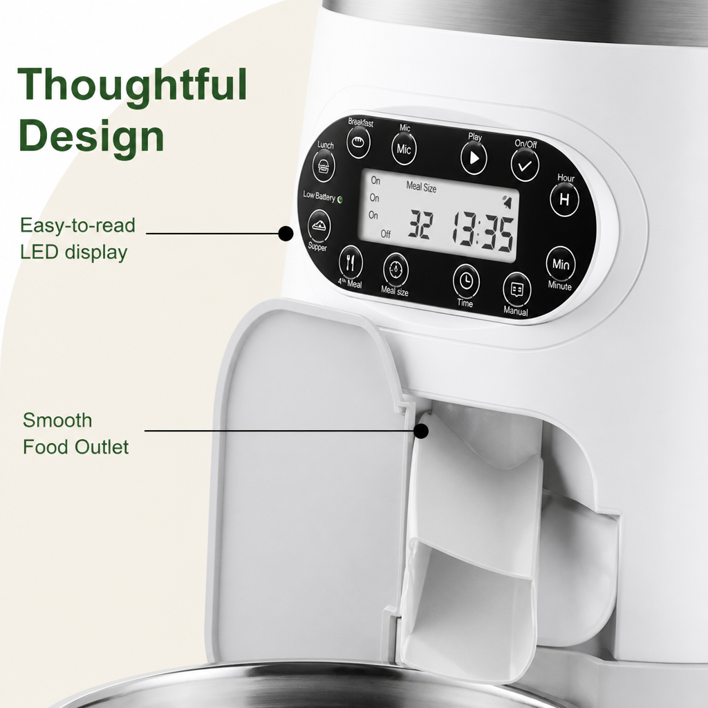 DogBedHouse Programmable Portion Control & Infrared Anti-Overflow Pet Feeder