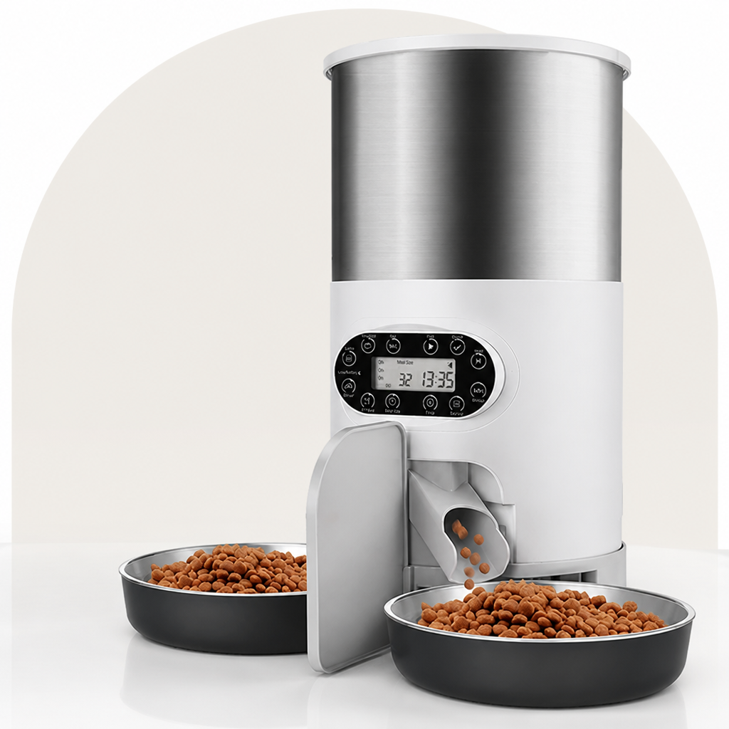 DogBedHouse Programmable Portion Control & Infrared Anti-Overflow Pet Feeder