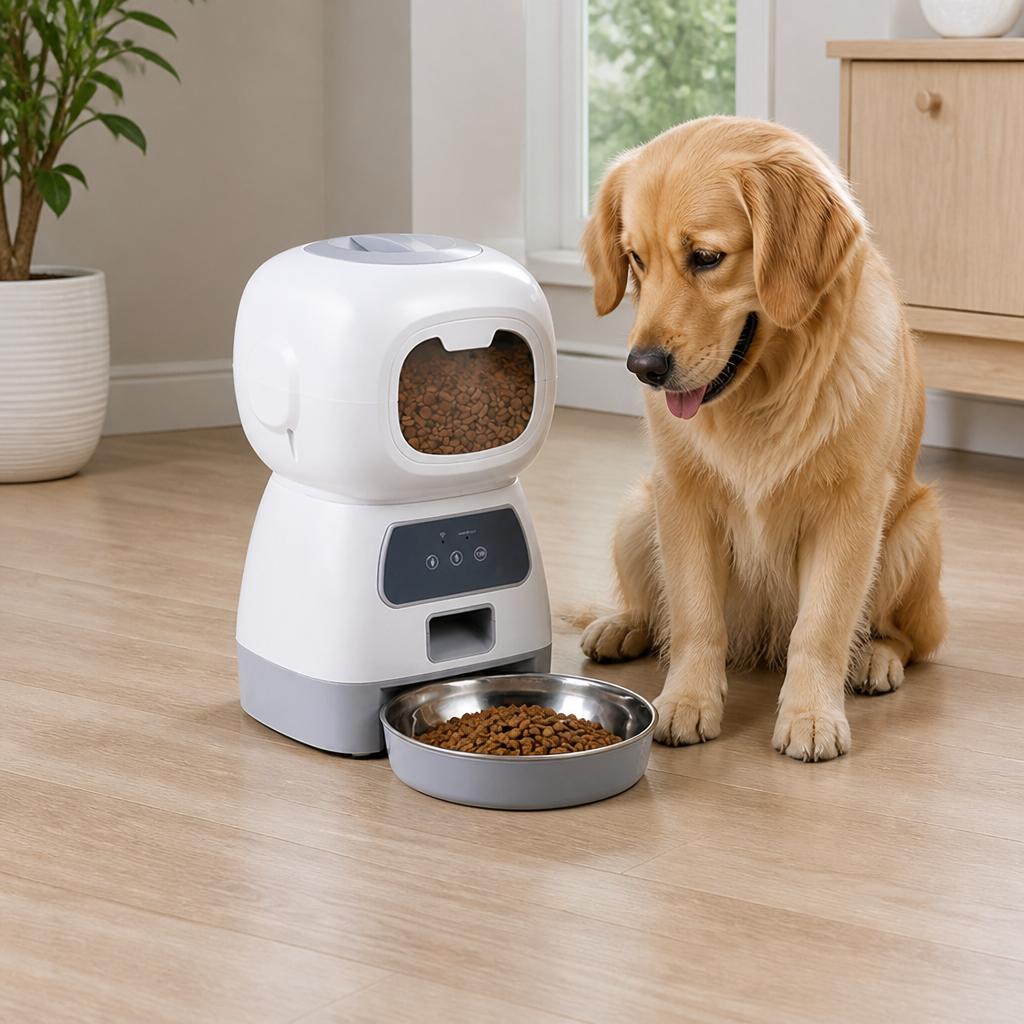 DogBedHouse Programmable Portion Control & Infrared Anti-Overflow Pet Feeder