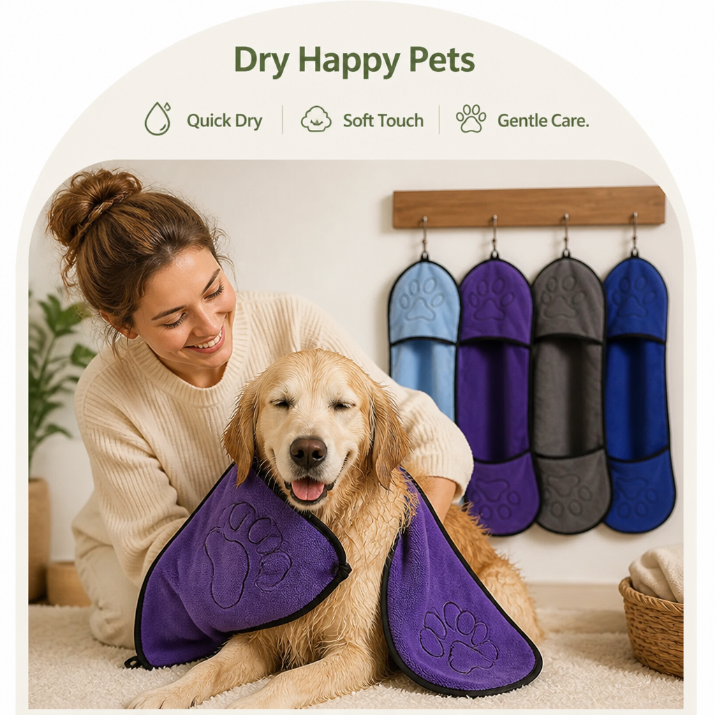 DogBedHouse Quick-Dry & Absorbent Pet Towel (23 x 65 cm)