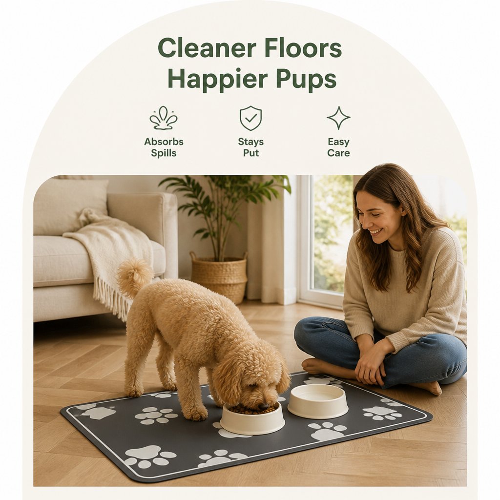 DogBedHouse Quick-Dry Diatomite & Non-Slip Feeding Mat