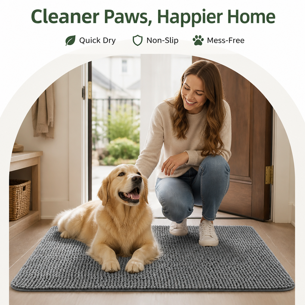 DogBedHouse Quick-Dry Microfiber Absorbent & Non-Slip Dog Mat