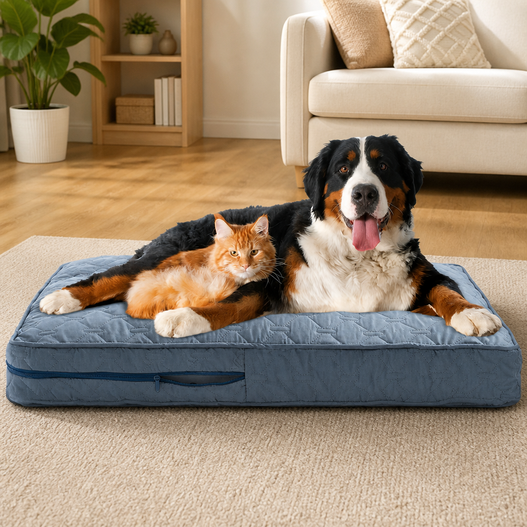DogBedHouse Quilted Brushed Waterproof & Anti-Slip Dog Bed Cover