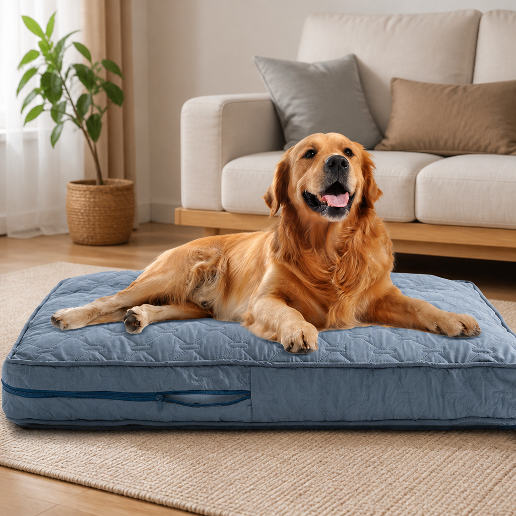 DogBedHouse Quilted Brushed Waterproof & Anti-Slip Dog Bed Cover