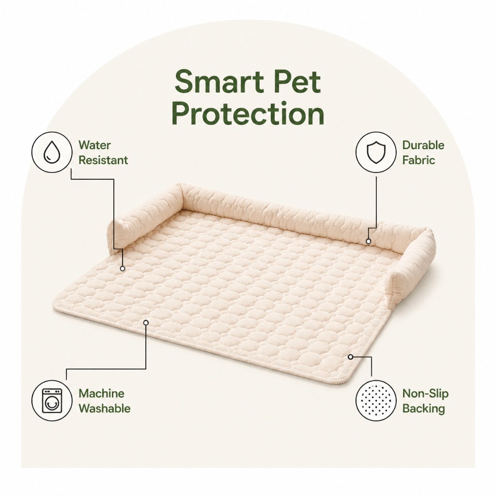 DogBedHouse Quilted Water-Resistant & Non-Slip Seat Protector (75x75 cm)