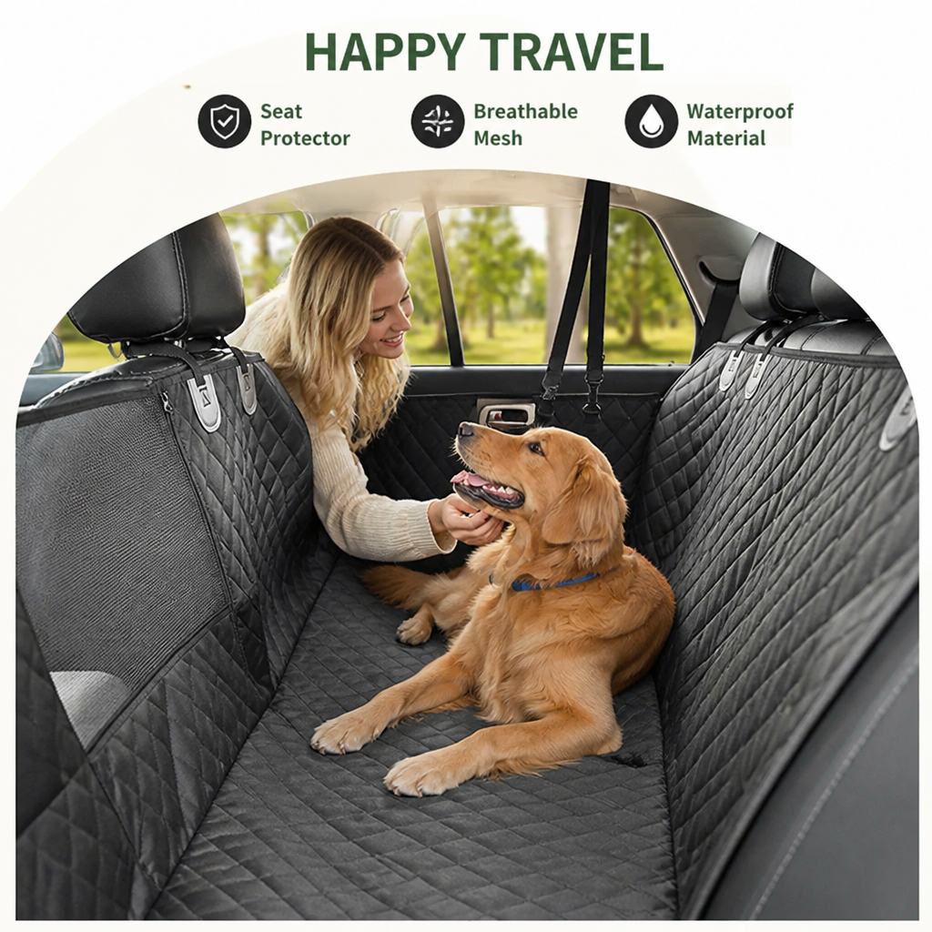 DogBedHouse Quilted Waterproof & Anti-Slip Backseat Hammock