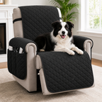 DogBedHouse Quilted Waterproof & Anti-Slip Recliner Cover (Side Pockets)