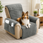 DogBedHouse Quilted Waterproof & Anti-Slip Recliner Cover (Side Pockets)