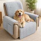 DogBedHouse Quilted Waterproof & Anti-Slip Recliner Cover (Side Pockets)