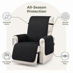 DogBedHouse Quilted Waterproof & Anti-Slip Recliner Cover (Side Pockets)