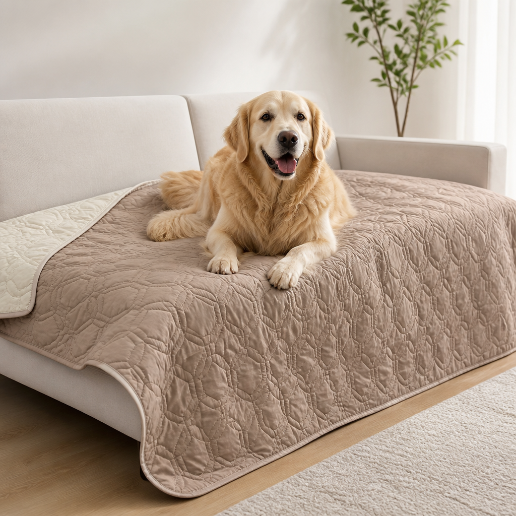 DogBedHouse Quilted Waterproof Machine Washable Sofa & Bed Cover (Non-Slip Backing)