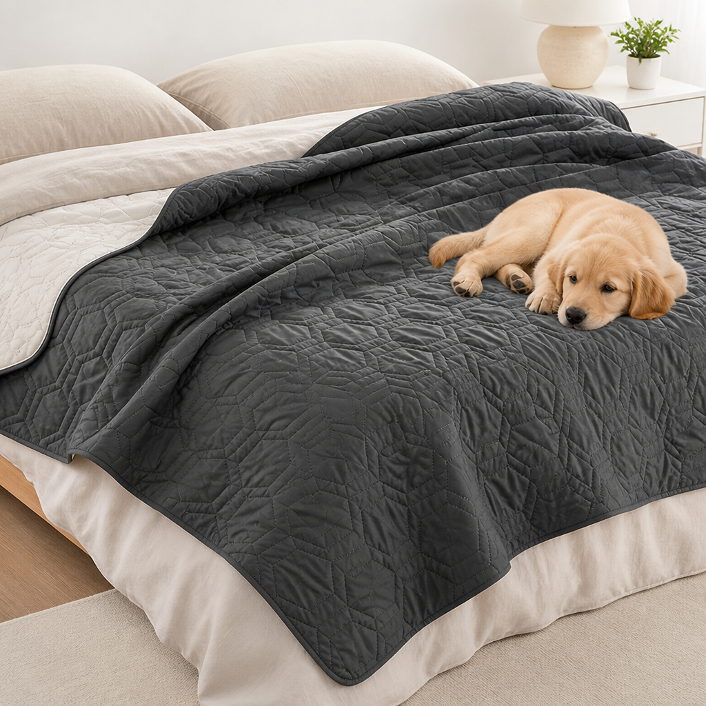 DogBedHouse Quilted Waterproof Machine Washable Sofa & Bed Cover (Non-Slip Backing)