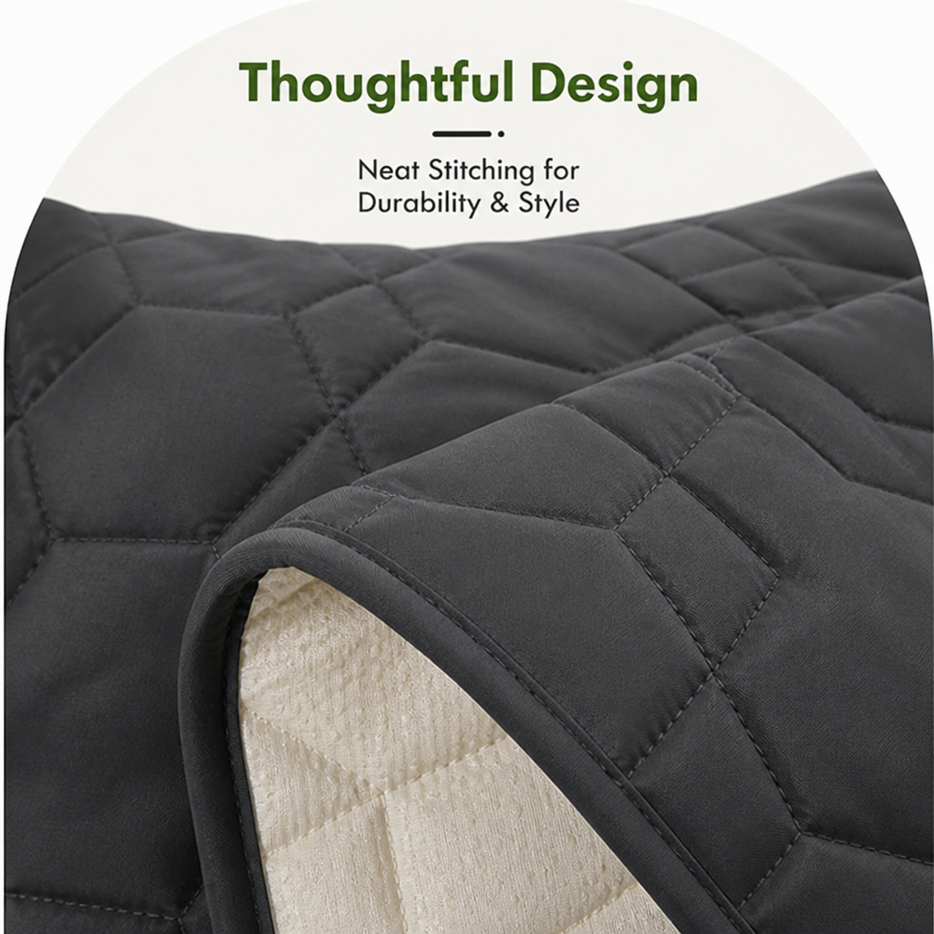 DogBedHouse Quilted Waterproof Machine Washable Sofa & Bed Cover (Non-Slip Backing)
