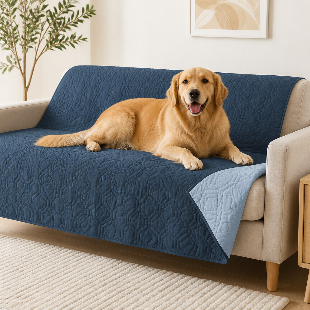 DogBedHouse Quilted Waterproof Machine Washable Sofa & Bed Cover (Non-Slip Backing)