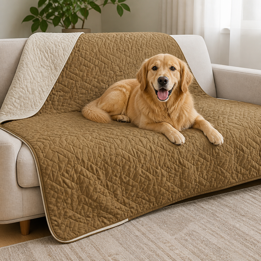 DogBedHouse Quilted Waterproof Machine Washable Sofa & Bed Cover (Non-Slip Backing)