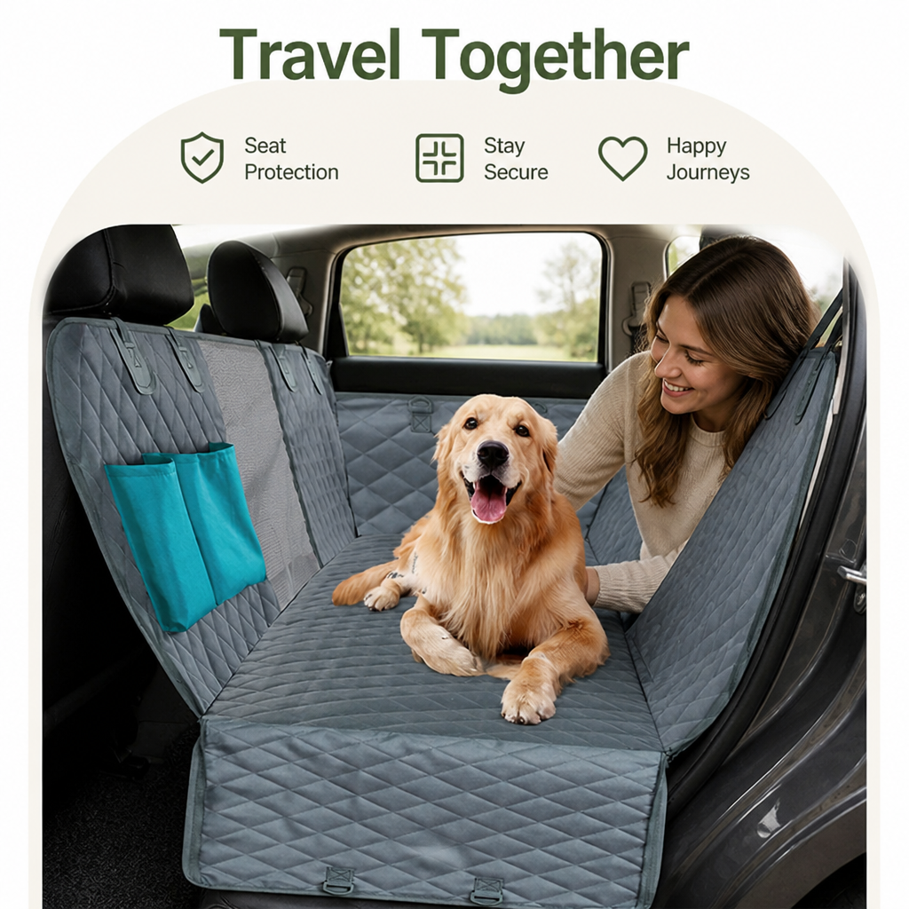 DogBedHouse Quilted Waterproof & Non-Slip Car Seat Cover