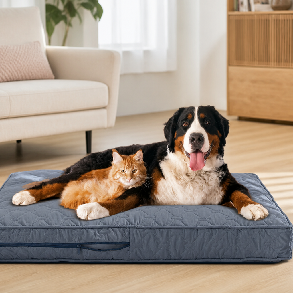 DogBedHouse Quilted Waterproof Washable Dog Bed Cover (Removable)