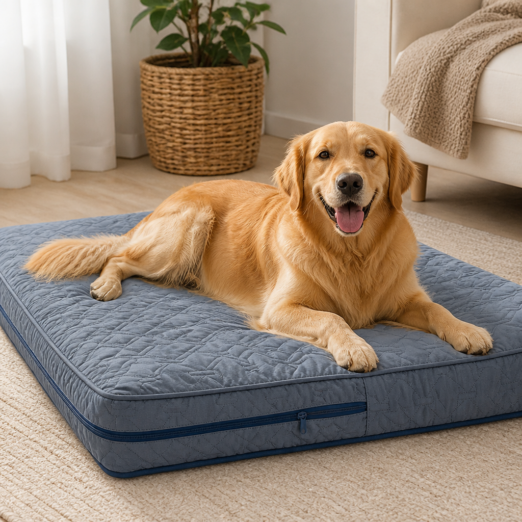 DogBedHouse Quilted Waterproof Washable Dog Bed Cover (Removable)
