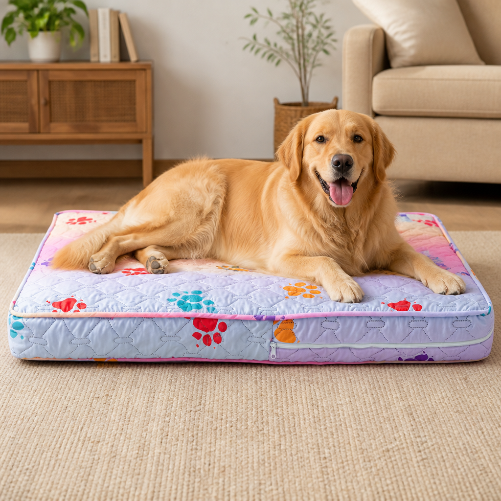DogBedHouse Quilted Waterproof Washable Dog Bed Cover (Removable)