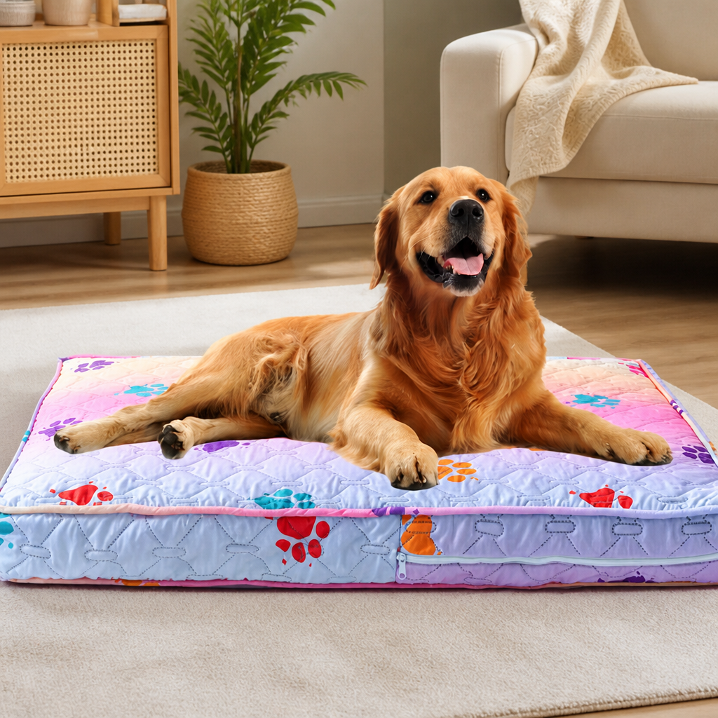 DogBedHouse Quilted Waterproof Washable Dog Bed Cover (Removable)