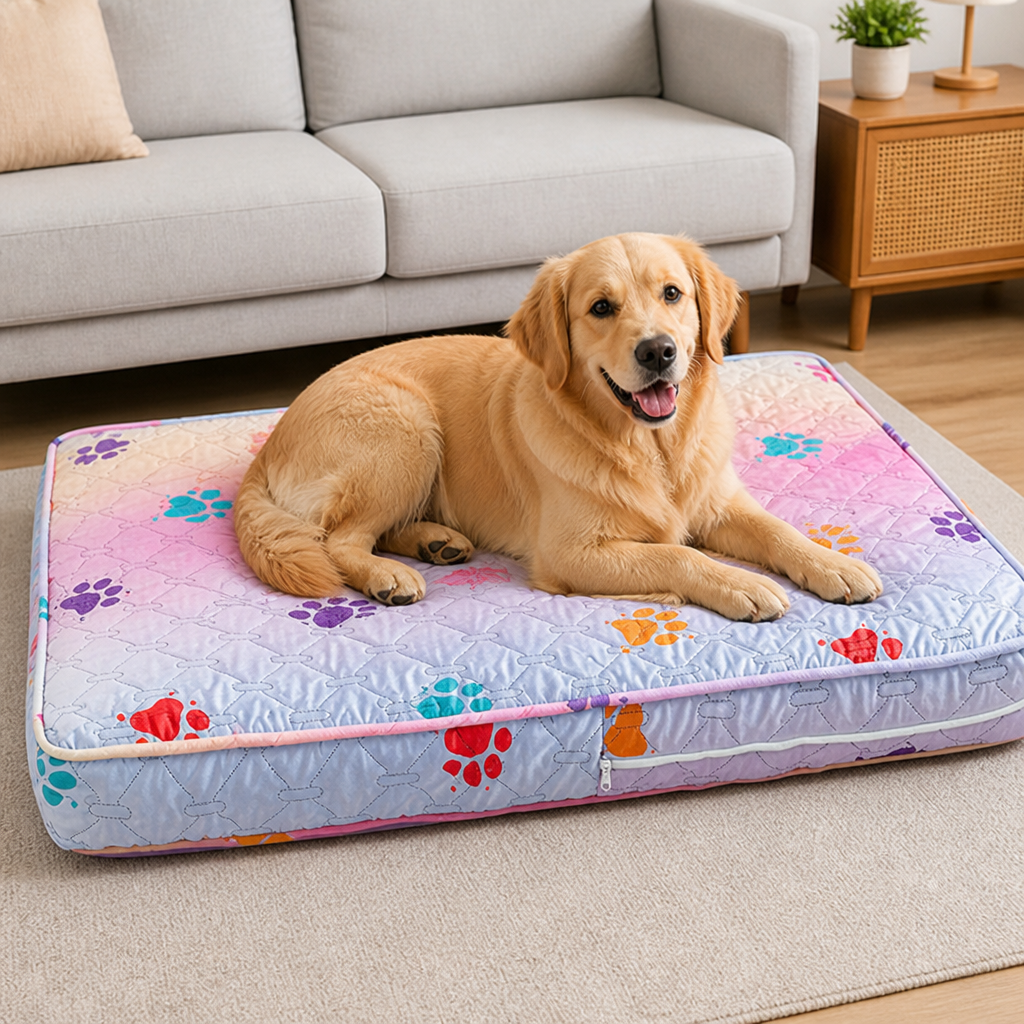 DogBedHouse Quilted Waterproof Washable Dog Bed Cover (Removable)